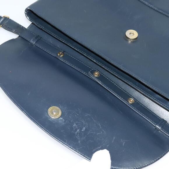 GUCCI Shoulder Bag Leather Navy Gold - Picture 10 of 16